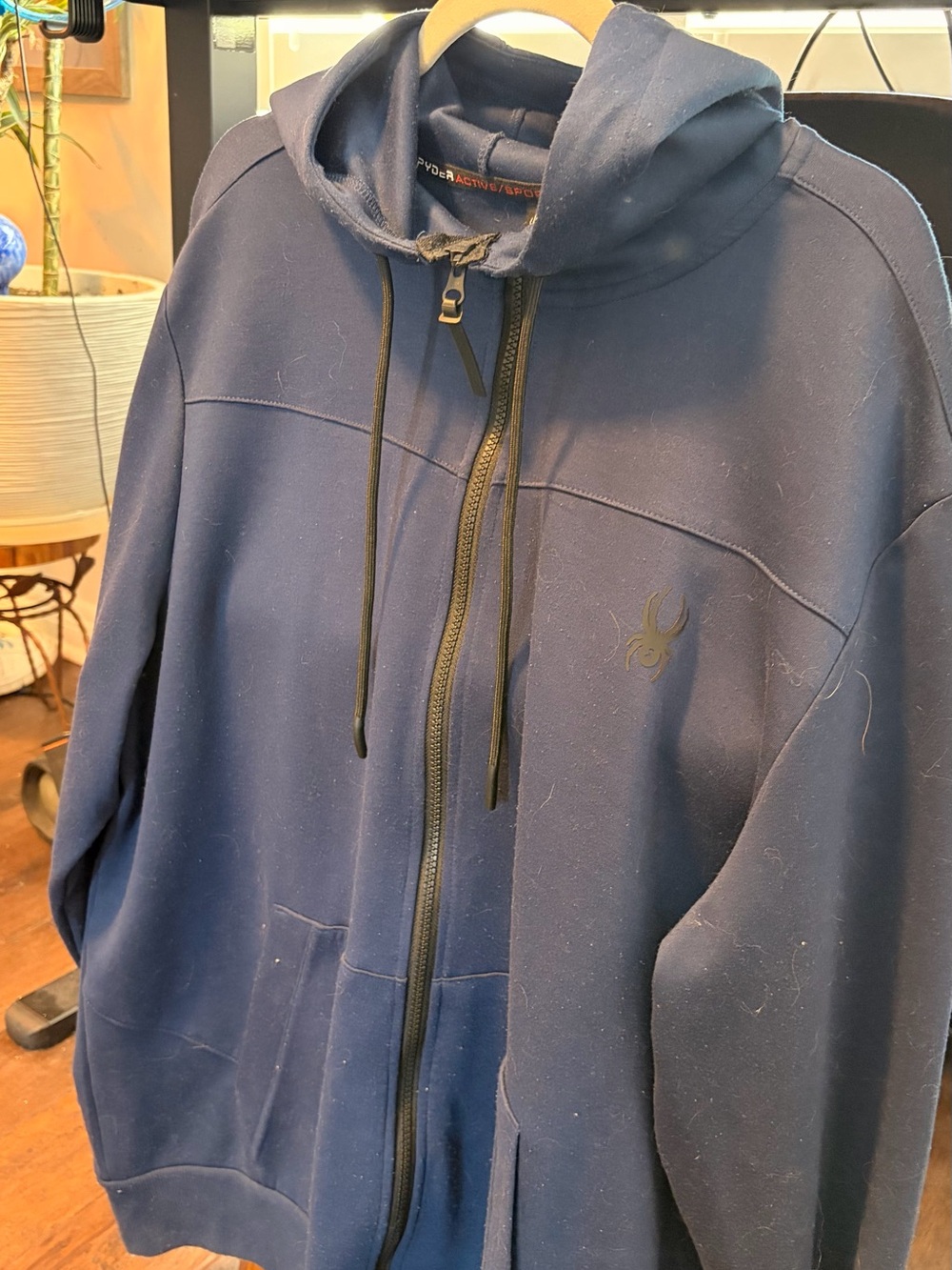 Spyder Navy Blue Full-Zip Hooded Jacket